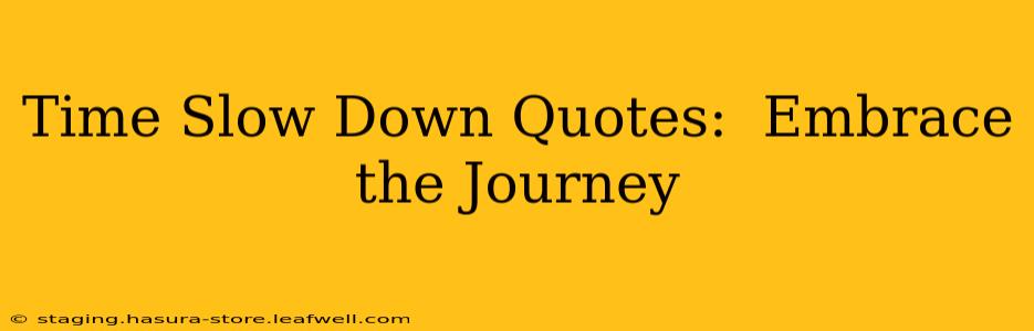 Time Slow Down Quotes:  Embrace the Journey