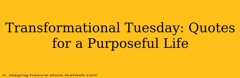 Transformational Tuesday: Quotes for a Purposeful Life