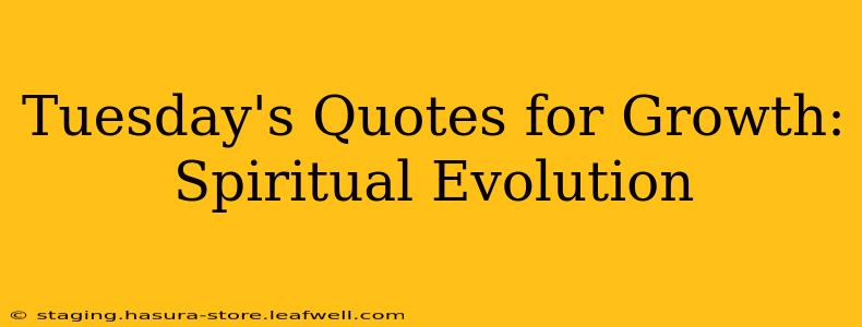 Tuesday's Quotes for Growth: Spiritual Evolution