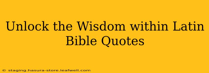 Unlock the Wisdom within Latin Bible Quotes