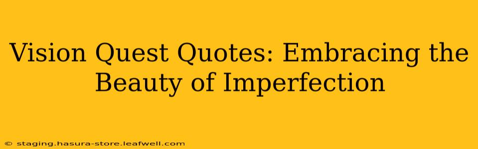 Vision Quest Quotes: Embracing the Beauty of Imperfection