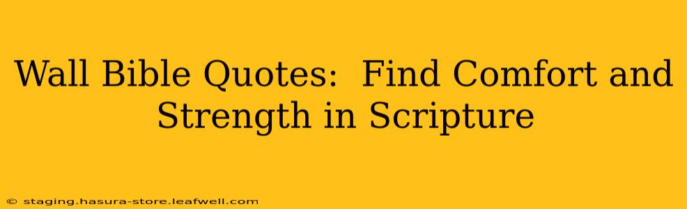 Wall Bible Quotes:  Find Comfort and Strength in Scripture