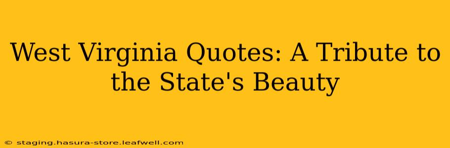 West Virginia Quotes: A Tribute to the State's Beauty