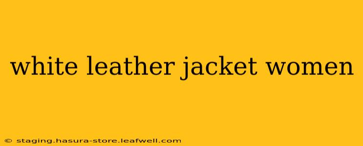 white leather jacket women
