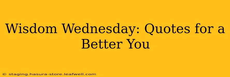 Wisdom Wednesday: Quotes for a Better You