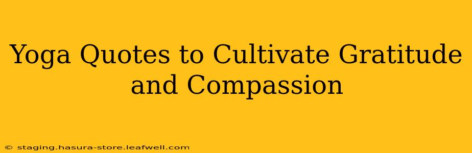 Yoga Quotes to Cultivate Gratitude and Compassion