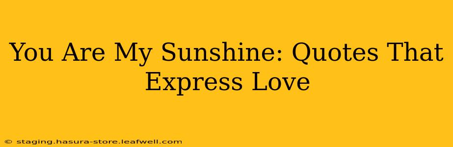 You Are My Sunshine: Quotes That Express Love
