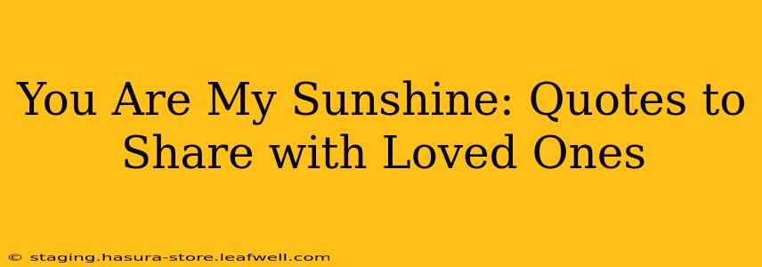 You Are My Sunshine: Quotes to Share with Loved Ones