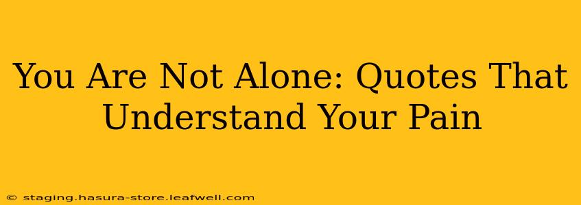 You Are Not Alone: Quotes That Understand Your Pain