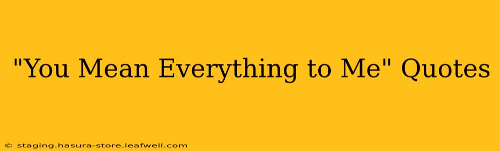 "You Mean Everything to Me" Quotes